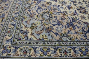 Vintage Cream Traditional 10X13 Kashan Persian Rug