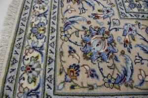 Vintage Cream Traditional 10X13 Kashan Persian Rug