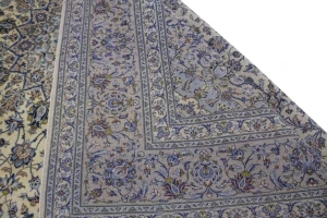 Vintage Cream Traditional 10X13 Kashan Persian Rug
