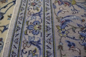 Vintage Cream Traditional 10X13 Kashan Persian Rug