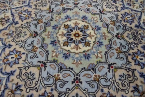 Vintage Cream Traditional 10X13 Kashan Persian Rug