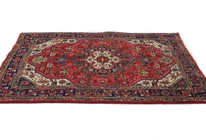 Vintage Red Traditional 3X5 Tabriz Persian Rug