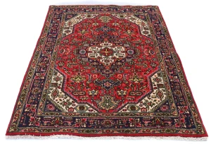 Vintage Red Traditional 3X5 Tabriz Persian Rug