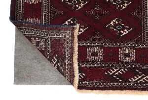 Maroon Red Tribal 3'2X3'8 Turkoman Persian Oriental Rug