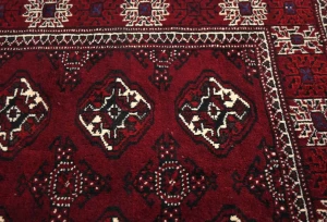 Maroon Red Tribal 3'2X3'8 Turkoman Persian Oriental Rug