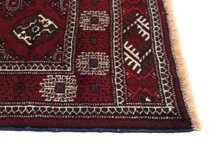 Maroon Red Tribal 3'2X3'8 Turkoman Persian Oriental Rug