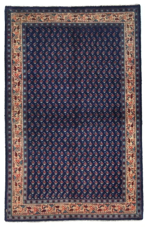 Vintage Purple-navy Tribal 3X5 Botemir Persian Rug