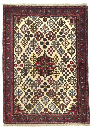 Vintage Cream Tribal 3'9X5'2 Joshaghan Persian Rug