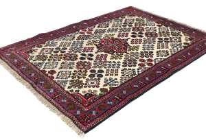 Vintage Cream Tribal 3'9X5'2 Joshaghan Persian Rug