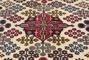 Vintage Cream Tribal 3'9X5'2 Joshaghan Persian Rug