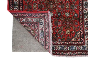 Vintage Red Floral Tribal 3X6 Hamedan Persian Rug