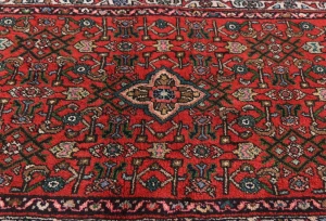 Vintage Red Floral Tribal 3X6 Hamedan Persian Rug