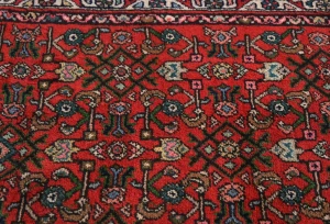 Vintage Red Floral Tribal 3X6 Hamedan Persian Rug