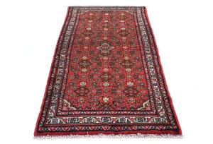 Vintage Red Floral Tribal 3X6 Hamedan Persian Rug