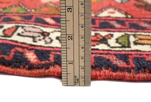 Vintage Red Geometric 2'6X9'8 Karajeh Persian Runner Rug