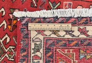Vintage Red Geometric 2'6X9'8 Karajeh Persian Runner Rug