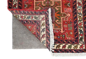 Vintage Red Geometric 2'6X9'8 Karajeh Persian Runner Rug