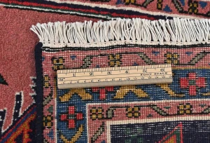 Vintage Rusty Pink Tribal Geometric 2X9 Ardabil Persian Runner Rug
