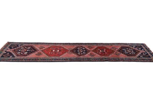 Vintage Rusty Pink Tribal Geometric 2X9 Ardabil Persian Runner Rug