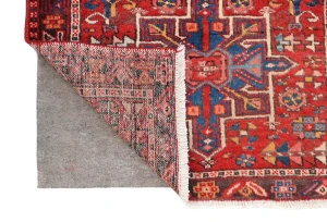 Vintage Red Geometric 3X11 Karajeh Persian Runner Rug