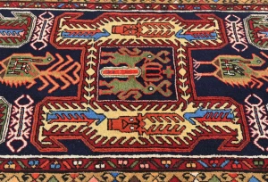 Vintage Purple-navy Tribal 3X10 Meshkin Persian Runner Rug
