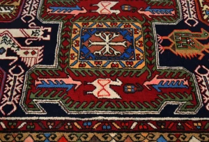Vintage Purple-navy Tribal 3X10 Meshkin Persian Runner Rug