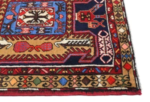 Vintage Purple-navy Tribal 3X10 Meshkin Persian Runner Rug