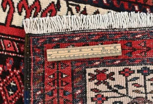 Vintage Red Geometric 2'3 X 9'2 Karajeh Persian Runner Rug
