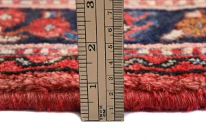 Vintage Red Floral Tribal 4X14 Hamedan Persian Runner Rug