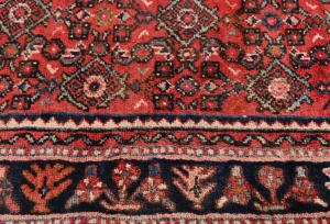 Vintage Red Floral Tribal 4X14 Hamedan Persian Runner Rug