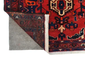 Vintage Red Floral Tribal 3'6X10'2 Hamedan Persian Runner Rug