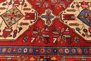Vintage Red Tribal 3'5X10 Heriz Persian Runner Rug