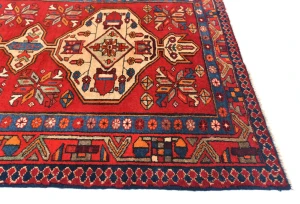 Vintage Red Tribal 3'5X10 Heriz Persian Runner Rug