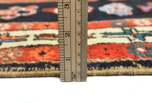 Vintage Plum Pictorial Tribal 4X10'4 Meshkin Persian Runner Rug