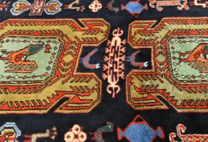 Vintage Plum Pictorial Tribal 4X10'4 Meshkin Persian Runner Rug