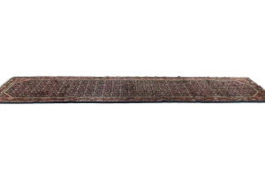 Vintage Purple-navy Allover Tribal 3X12 Hamedan Persian Runner Rug