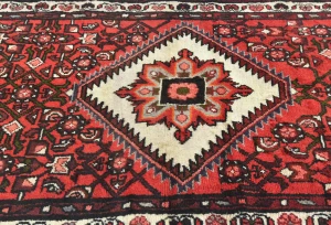 Vintage Red Floral Tribal 2'4X13'5 Hamedan Persian Runner Rug
