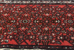 Vintage Red Floral Tribal 2'4X13'5 Hamedan Persian Runner Rug