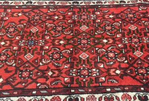 Vintage Red Floral Tribal 2'4X13'5 Hamedan Persian Runner Rug