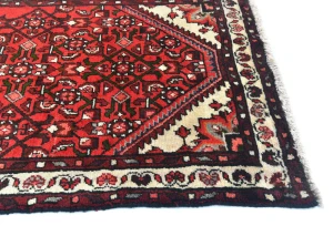 Vintage Red Floral Tribal 2'4X13'5 Hamedan Persian Runner Rug