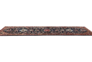 Vintage Purple-navy Tribal 3X15 Hamedan Persian Runner Rug