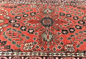 Vintage Red Tribal 2'7X14'5 Hamedan Persian Runner Rug