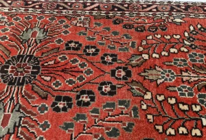 Vintage Red Tribal 2'7X14'5 Hamedan Persian Runner Rug