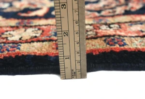 Vintage Navy Blue Floral Tribal 3X15 Hamedan Persian Runner Rug