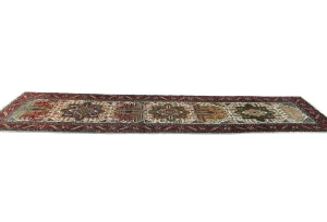 Vintage Cream Traditional 3X12 Tabriz Persian Runner Rug