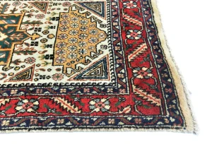 Vintage Cream Traditional 3X12 Tabriz Persian Runner Rug