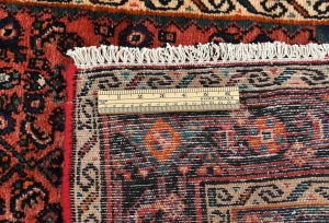Vintage Coral Red Floral Tribal 3X16 Hamedan Persian Runner Rug