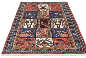 Vintage Multicolored Tribal 3X5 Bakhtiari Persian Rug