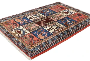 Vintage Multicolored Tribal 3X5 Bakhtiari Persian Rug
