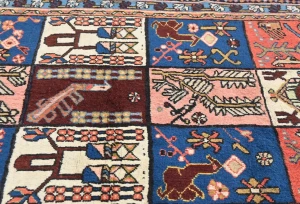 Vintage Multicolored Tribal 3X5 Bakhtiari Persian Rug